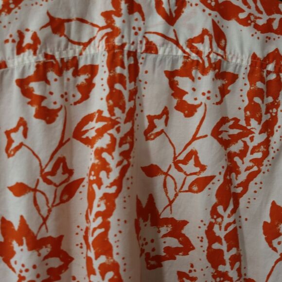 Kenneth Cole Reaction Orange and White Casual Shirt Tropical Pearl Snap LG - Picture 4 of 15